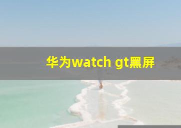 华为watch gt黑屏